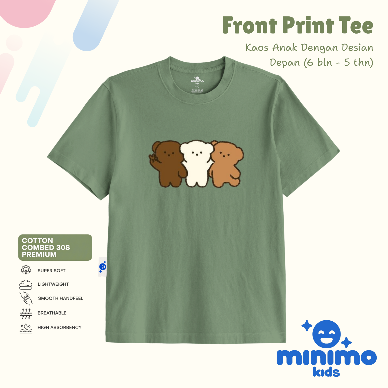 Basic Tee Minimo Kids - Mineral Green